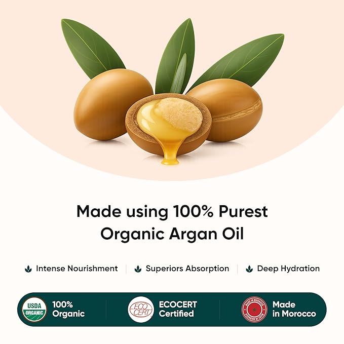 100% Organic Moroccan Argan Oil &amp Natural Keratin Masque | For Dry Damaged &amp Color Treated Hair | Cold Prerssed Oils for Deep Nourishment | Sulfates Parabens &amp Cruelty Free | 7 oz