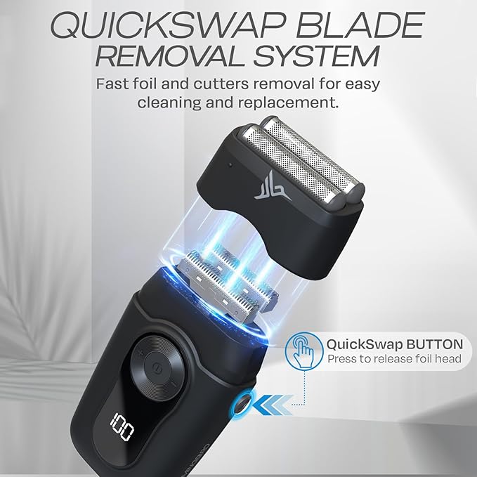 HUMMINGBIRD MK2 Compact Foil Shaver ? No Nick No Cut No Razor Burn Face Shaver for Men Portable USB C Rechargeable Dual Foil Flex Head Electric Razor LED Display Travel Head &amp Facial Groomer