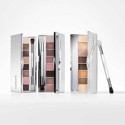Clinique All About Shadow Eye Shadow Palette 8 Silky + Buildable Shades | Black Honey Pink and Nude Honey | Safe For Sensitive Eyes
