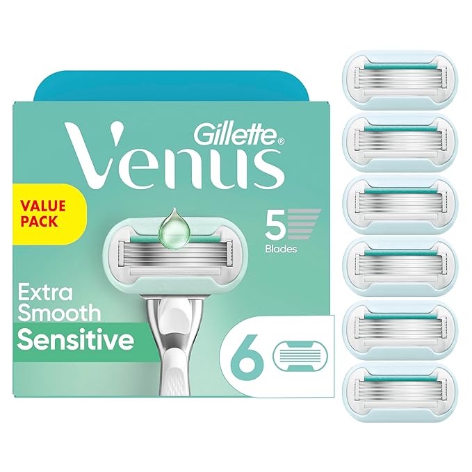 Gillette Venus Extra Smooth Sensitive Womens Razor Blade Refills 6 Count Designed for Women with Sensitive Skin Holiday Gifts for Women