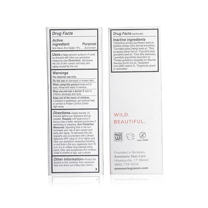 Annmarie Skin Care Sun Love SPF 20 Sunscreen - Reef Safe. - Non-Nano Zinc Oxide Sunscreen with Moisturizing Organic Pumpkin Sunflower Hemp Seed Oils Lightweight &amp Sheer Sunscreen (50mL 1.7 fl