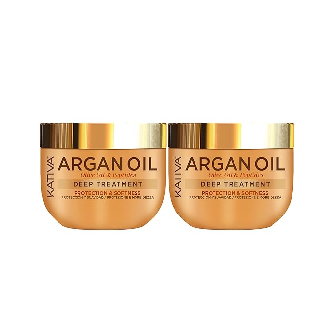 KATIVA Argan Hair Mask 10 oz 2-Pack ? Deep Repair Hair Treatment with Organic Argan Oil Olive &amp Peptides ? Intense Hydration for Dry Damaged Hair ? Deep Conditioner for All Hair Types