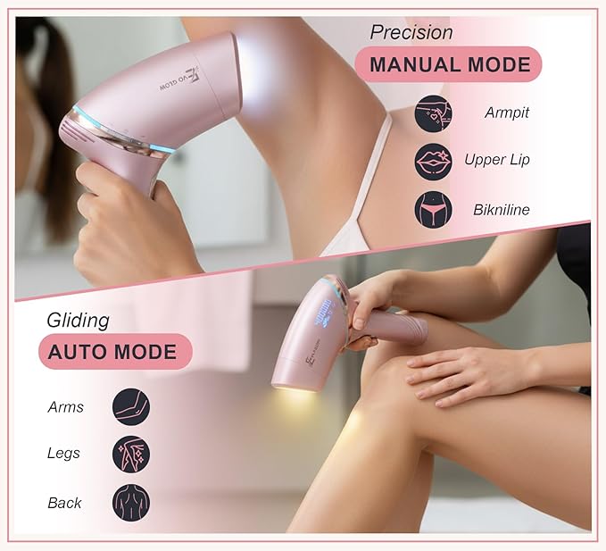 Latest Generation IPL Laser Hair Removal Device for Women. Long Lasting Visible Results in 2 Weeks. 45°F Cooling Painless Treatment Full Body Lazer Hair Removal with Precision Head &amp Ideal Gift B