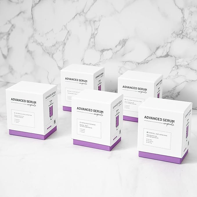 BR?UN Advance Microneedling Korean Serum - 4 Different Booster Ampule Kit for Face and Body Including (AC + SC + SD + HY Control Serums) ? Use with or without Dr Pen