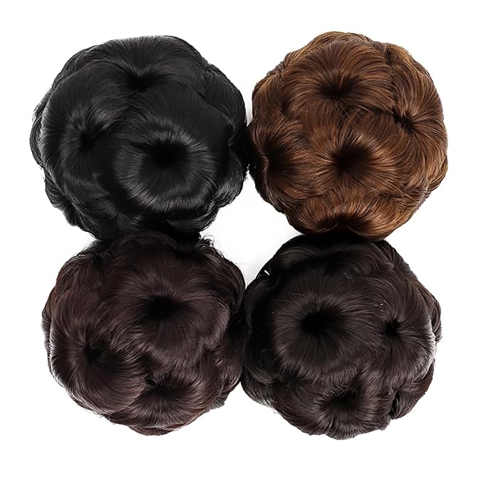 Hair Accessories 1 Pack Synthetic Bun Ponytail Bun Fancy Curly Hair Bun Claw Clip Ponytail Hair Extension Women Bun Wig Hair Pieces For Women(1pcs-03)