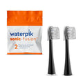 Waterpik Genuine Compact Replacement Brush Heads With Covers for Sonic-Fusion Flossing Toothbrush SFRB-2EB 2 Count Black