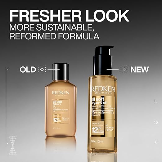Redken All Soft Argan-6 Oil Treatment For Dry Hair - Deeply Conditions Hair Adds Softness and Shine With Argan Oil