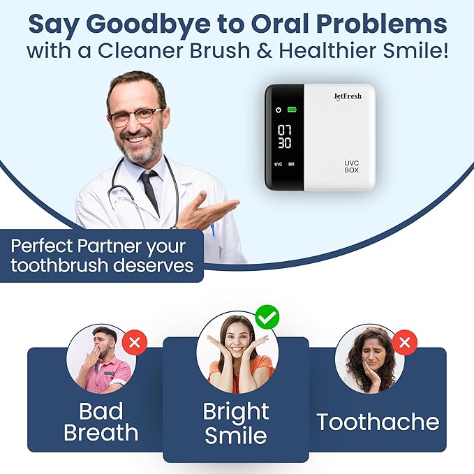UV Toothbrush Sanitizer Holder &amp Cleaner with LED Clock Display &amp Hot Air Drying ? Wall-Mounted UV Tooth Brush Holder for Bathroom Decor Travel Use Rechargeable Portable Design Fits All Bru