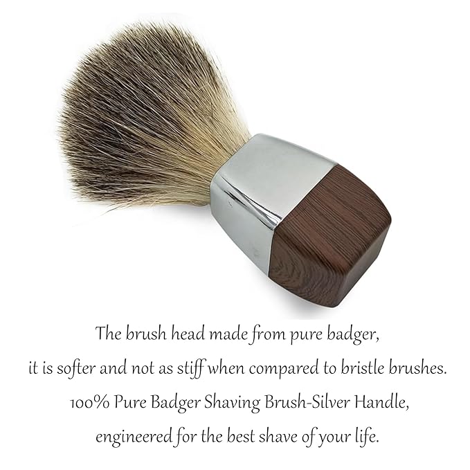 Shaving Kit with Badger Hair Shaving Brush Soap Bowl Stylish Shaving Set and StandShaving Handle Compatible with Fusion 5 Safety Razor for Men's Gift