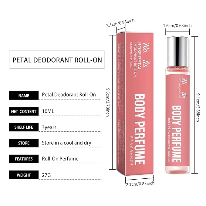Rose Scented Body Roll-On Perfume - Fresh &amp Natural Long-Lasting Fragrance Enhance Your Charm With Lightweight Touch(2PCS)