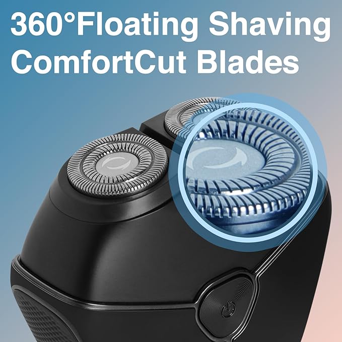 Mini Electric Razor for Men Portable Wet and Dry Shaving Cordless Rechargeable Head Hair Shaver IPX6 Waterproof Floating Shaving Shavers Head with Travel Case