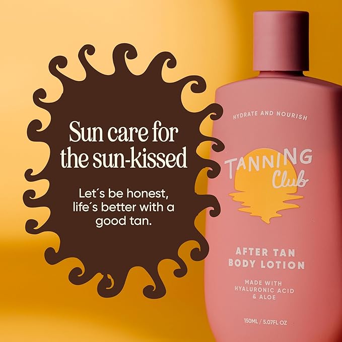Tanning Club - After Tan Lotion - Hydrating Tan Extender with Hyaluronic Acid Aloe and Shea Butter - Nourishing Body Moisturizer for Sun-Kissed Skin - 150 mL