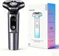 Electric Razor for Men.Wet/Dry Rotary Shaver Waterproof - USB Fast Charging &amp Sensitive Skin Care. 3-Blade Rotary Shaving System.LED Display Travel LockGray