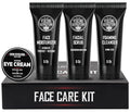 Viking Revolution Men's Facial Skin Care Kit - Includes Rejuvenating Face Moisturizer Microdermabrasion Facial Scrub Foaming Cleanser (5oz Each) and Eye Cream (1oz)