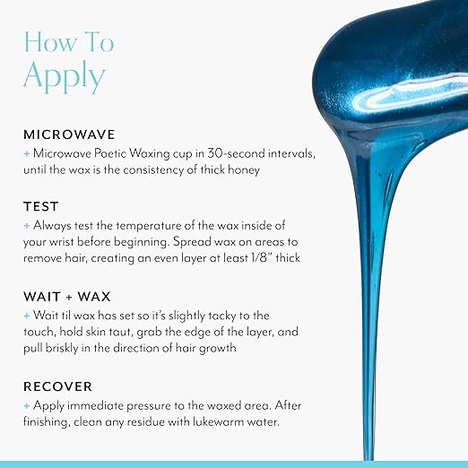 Bliss Poetic Waxing At Home Wax Kit - 5.3 Fl Oz - Microwavable Stripless Wax Hair Removal Kit - Fragrance Free - Safe for All Skin Types - 6 PC Set