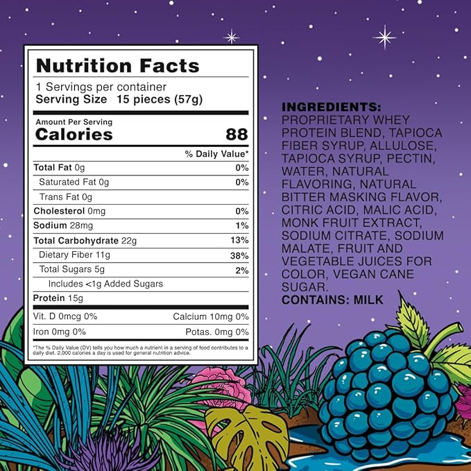 SlimThicc Protein Gummies 6-Pack ? 15g Protein Each (90g Total) 88 Calories Low Sugar ? Delicious High-Protein Gluten-Free Anti-Melt Non-GMO Candy (Rabid Razz)