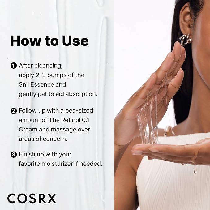 COSRX Snail 96% Mucin Power Essence 2ea &amp Retinol 0.1% Cream Mini Sample 1ea Glass Skin Starter Set Amazon Exclusive Daily Hydrating &amp Firming Korean Skin Care Kit Gift Set Stocking Stuff