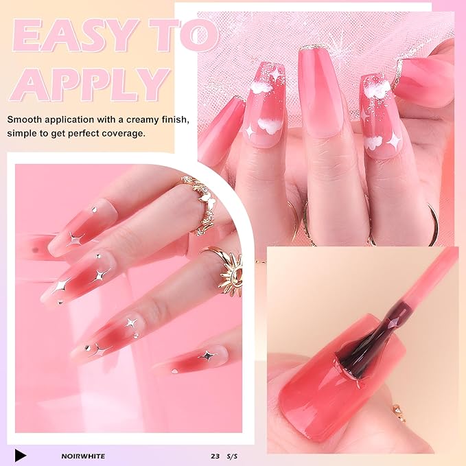 Jelly Gel Nail Polish Set 12 PCS Autumn Sheer Nude Pink Jelly Nail Polish Gel Neutral Nail Art Design Korean Trend Icy Transparent Gel Nail Polish Kit UV LED Soak Off Gel Polish
