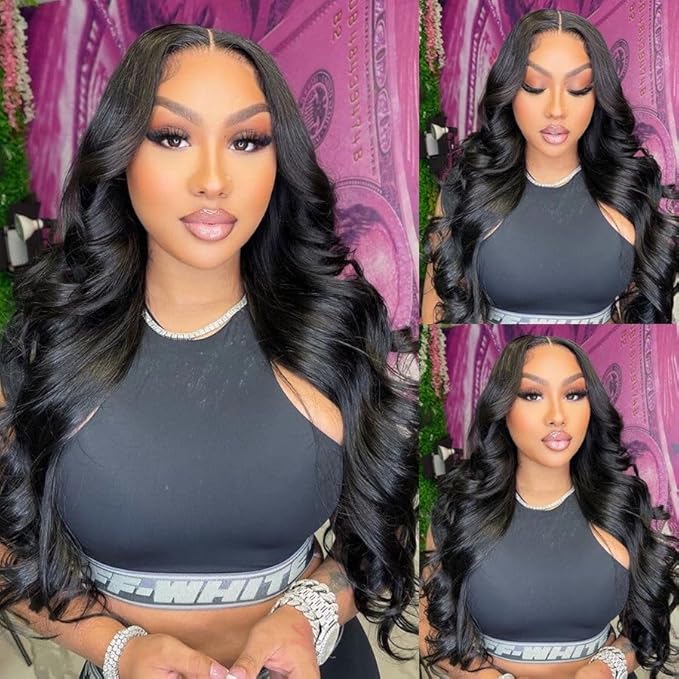 Durya Glueless Wigs Human Hair Pre Plucked Pre Cut 5x5 HD Lace Closure Wigs Human Hair Wear and Go Glueless Wigs Body Wave Lace Front Wigs for Black Women 250% Density 36 Inch