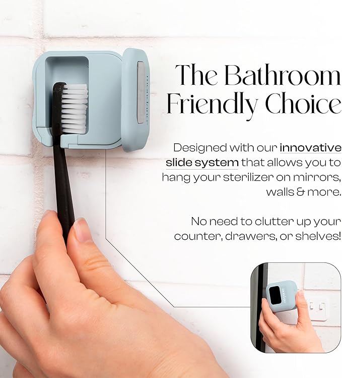 Mondano UV-C Toothbrush Sanitizer and Holder Toothbrush Case - Manual/Electric Toothbrush Cover for Any Toothbrush Head - Rechargeable Toothbrush Travel Case Tooth Brush Cover Cap for Home