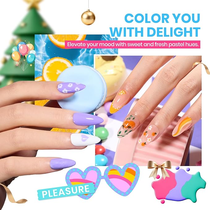 Beetles Winter Gel Nail Polish Set - Emotional Spectrum 69PCS 60 Colors Gel Polish Kit Base Coat Glossy &amp Matte Top Coat UV Led Soak off Collection Brown Red Black Nude White Christmas Gifts for W
