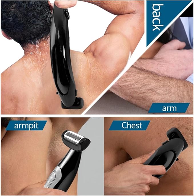 Yoidesu Men's Body Groomer with Adjustable Extreme Reach Handle Wet/Dry Use Back Hair Remover
