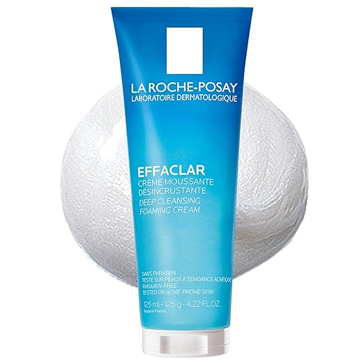 La Roche-Posay Effaclar Deep Cleansing Foaming Facial Cleanser Cream Cleanser &amp Daily Face Wash for Oily Skin &amp Acne Prone Skin to Minimize Look of Pores