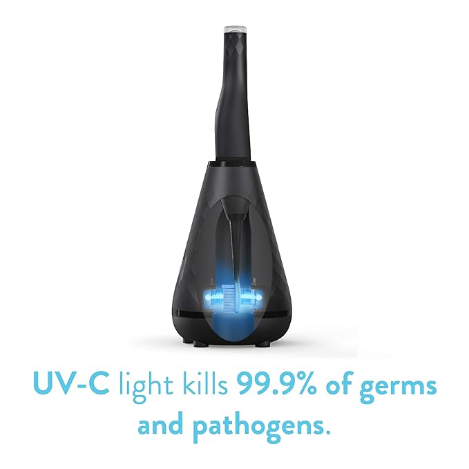 Tao Clean UV Sanitizing Sonic Toothbrush and Cleaning Station Electric Toothbrush Dual Speed Setting Black