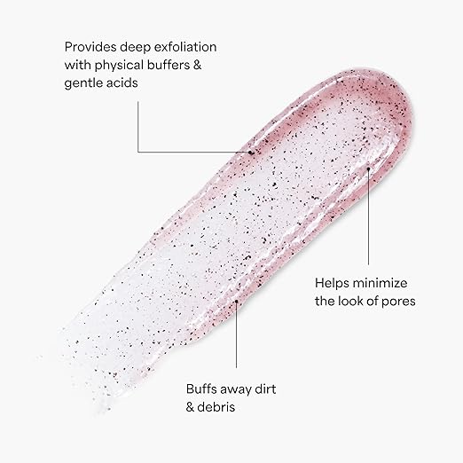TULA Skin Care So Poreless Exfoliating Blackhead Scrub - Powerful and Gentle Exfoliation Refreshing and Smoothing Contains Probiotic Extracts Volcanic Sand Pink Salt and Witch Hazel 2.89 oz.