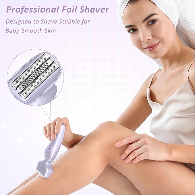 Electric Razors for Women Face Full Body 2-in-1 Bikini Trimmer and Shavers for Womens Legs Arms Underarm Pubic Hair Comfort Smooth Lady Body Trimmers IPX7 Waterproof Wet and Dry USB-C Rechargeable