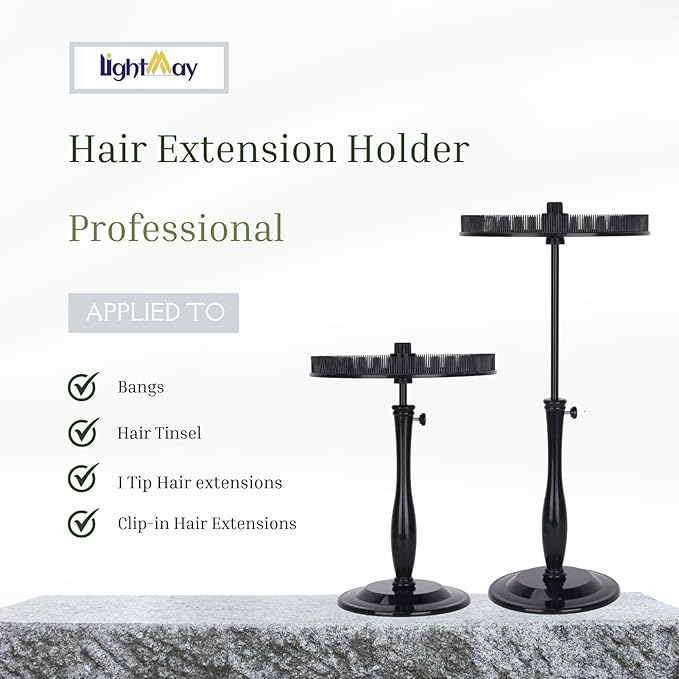 Hair Extension Holder - Storage and Ensuring Your Hair Stable. Applied to Clip Hair Extensions Colors Hair Tinsel Bangs etc. Multifunctional Extension Holder is Suitable for Family and Travel(Black