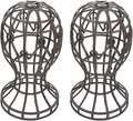 2Pcs Portable Wig Head Stand Holder Gray Plastic Multi-purpose Display for Hair Styling Wig Making Hat and Glasses Display Beauty Accessory for Salon and Home Use
