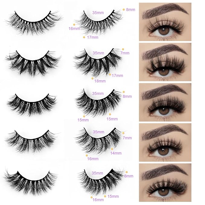 Wholesale Lashes 3D Faux Mink Eyelash Bulk 18mm Handmade Reusable Eye Lash 5 Styles Dramatic Fluffy False Lash with Glitter Portable Packing (Fluffy 5 styles-100 pairs)