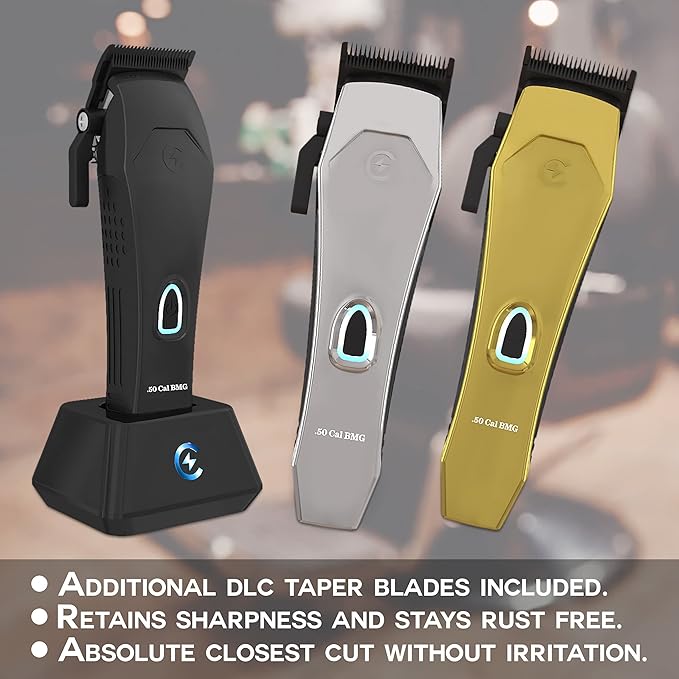 .50 Cal BMG Clipper - Professional Cordless Magnetic Motor Clippers - Quiet Operation Trimmer - Rechargeable Powerful Battery - Easy Zero Gap Cut - Hair Grooming Tool for Men