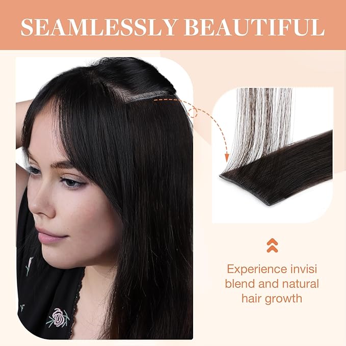 GOO GOO Invisi Edge Clip in Hair Extensions Set 20inch 150g 4pcs Injected Seamless PU Clip ins and 3pcs Classical PU Clip inslip ins Virgin Real Human Hair #2