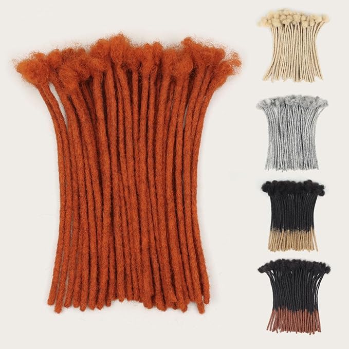 12 inch 40 Strands Loc Extensions Human Hair Real 0.6cm Width Human Hair Dreads Extensions for Man/Women Full Handmade Dreadlocks Can be Dyed(350)