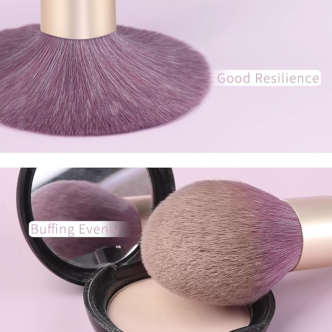 Purple Natural Fiber Makeup Brushes Set with Case Vegan Makeup Brush Set Professional by ENZO KEN Colorful Cosmetic Brushes Makeup Set Make up Brush Set Professional Purple Makeup Brush Set Vegan.