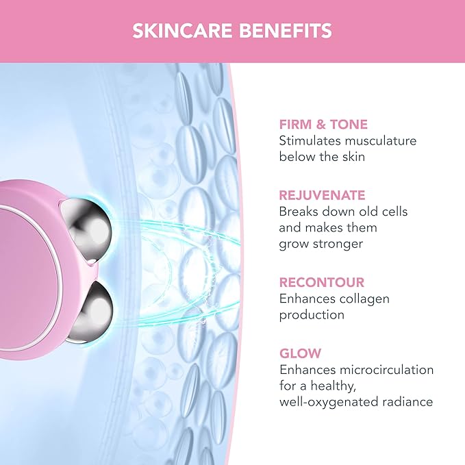 FOREO Firm &amp Fabulous BEAR mini + Serum Serum Serum 1 Oz Anti aging Starter Kit- Microcurrent Facial Device- Instant Face Lift- Double Chin Eliminator- Facial Skin Care Products- Gift Set- Pearl P