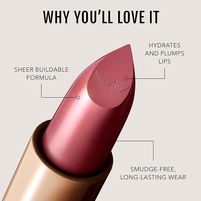 No Makeup Makeup Cr?me Classic Lipstick Foolproof Sheer-to-Bold Formula Delivers Long-Lasting Hydration and Buildable Color Lightweight Satin Finish Made with Skin-Loving Ingredients Plum 01