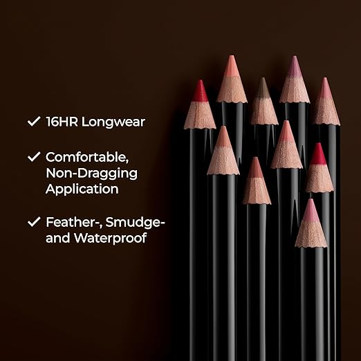 Laura Mercier Caviar Perfecting Lip Liner Pencil 16HR Longwear Comfortable Non-Dragging Application Feather and Water-Proof Infused with French Hyaluronic Acid and Vitamin E