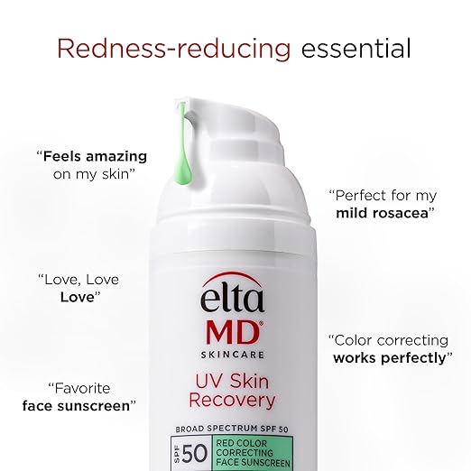 EltaMD UV Skin Recovery Face Sunscreen with Zinc Oxide All Mineral Safe for Sensitive Skin SPF 50