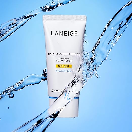 LANEIGE Hydro UV Defense Sunscreen SPF 50+: Hypoallergenic &amp Dermatologist-Tested Korean Broad Spectrum Sun Protection with No White Cast