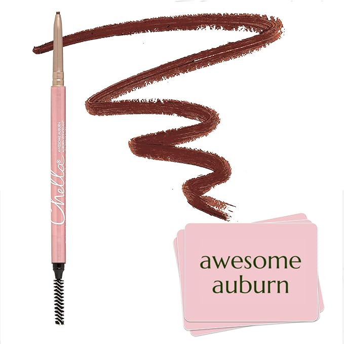 Chella Eyebrow Pencil ? Easy-to-Use Brow Definer for Shaping Filling &amp Blending ? Long-Wear Auburn Eyebrow Pencils for Women with Precise Tip (Auburn)