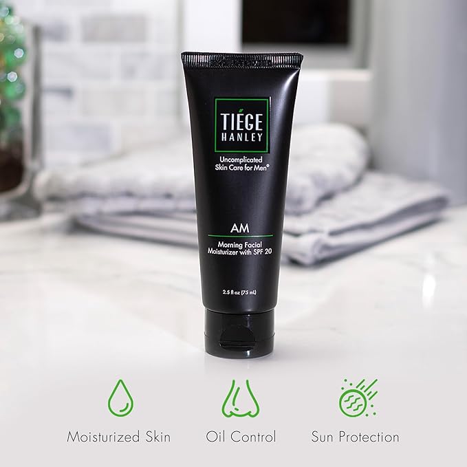 Tiege Hanley Face Moisturizer for Men Morning Facial Moisturizer With SPF 20 Hydrating Daily Face Cream With Sunscreen Gentle on Sensitive Skin Men?™s Skin Care 2.5 FL Oz