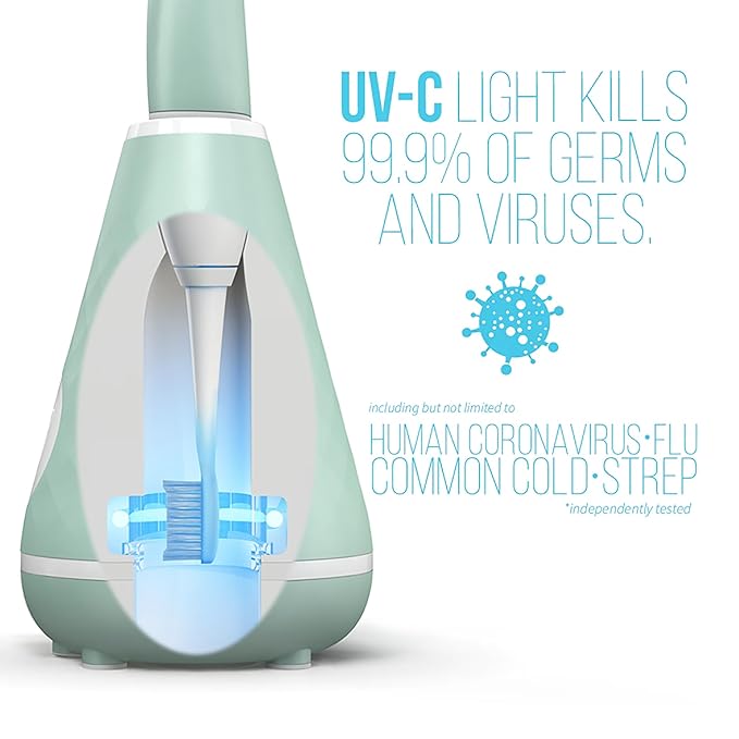 Tao Clean UV Sanitizing Sonic Toothbrush and Cleaning Station Electric Toothbrush Dual Speed Setting Seaglass Green