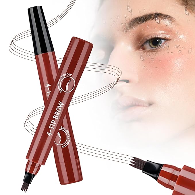 Microblading Eyebrow Pencil 2025 Upgraded 3D Waterproof Eyebrow Pen Fine Tip Long Lasting Brow Pen for Natural Brows Eye Brow Pencils for Women (Red Brown)