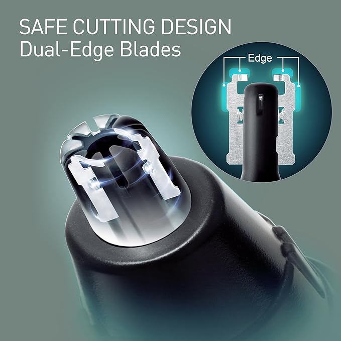 Panasonic ER-GN30-K Nose Ear n Facial Hair Trimmer Wet/Dry with Vortex Cleaning System Black