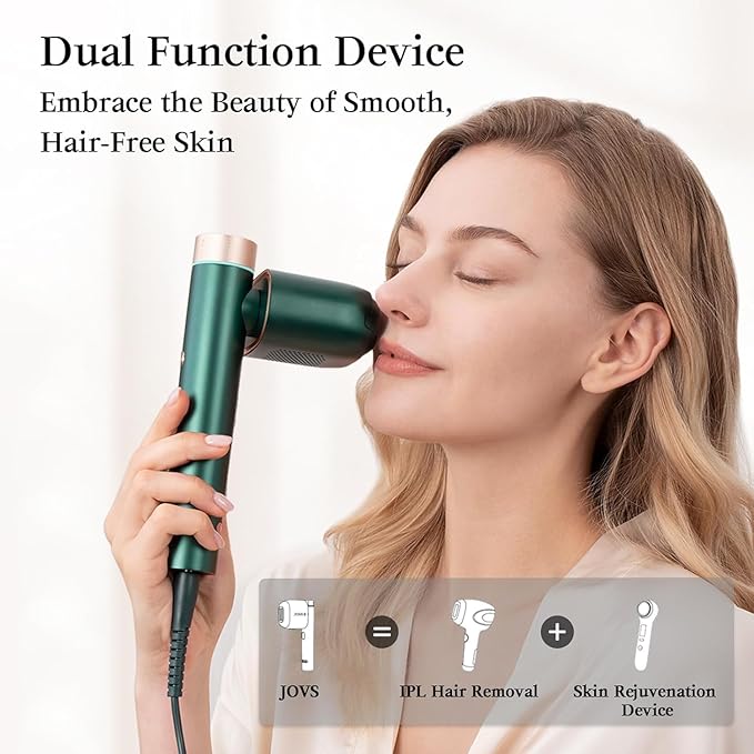JOVS Laser Hair Removal [24J Energy] IPL Hair Removal for Women and Men 37°F Painless Sapphire Ice-Cooling Tech 6 Modes for Whole Body Hair Removal Device 2 in 1 Skin Rejuvenation 330° Rotation