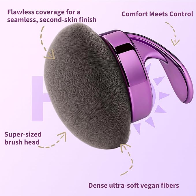Blend &amp Blur Ultra Large Body Makeup Brush For Self Tanner 5.11inch Wide-headed Kabuki Brush Leg Makeup &ampBronzer Self Tan Applicator Provides Effortless Pretty Finish Blending Applicator- P