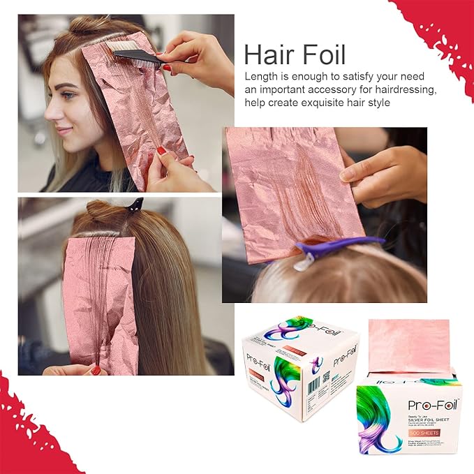 Just Home Pink Hair Highlighting Pop Up Foils 2000 Sheets Pre ? Cut for Bleaching Coloring Lightening Styling In-Built Dispenser for Professionals Salons Personal Use